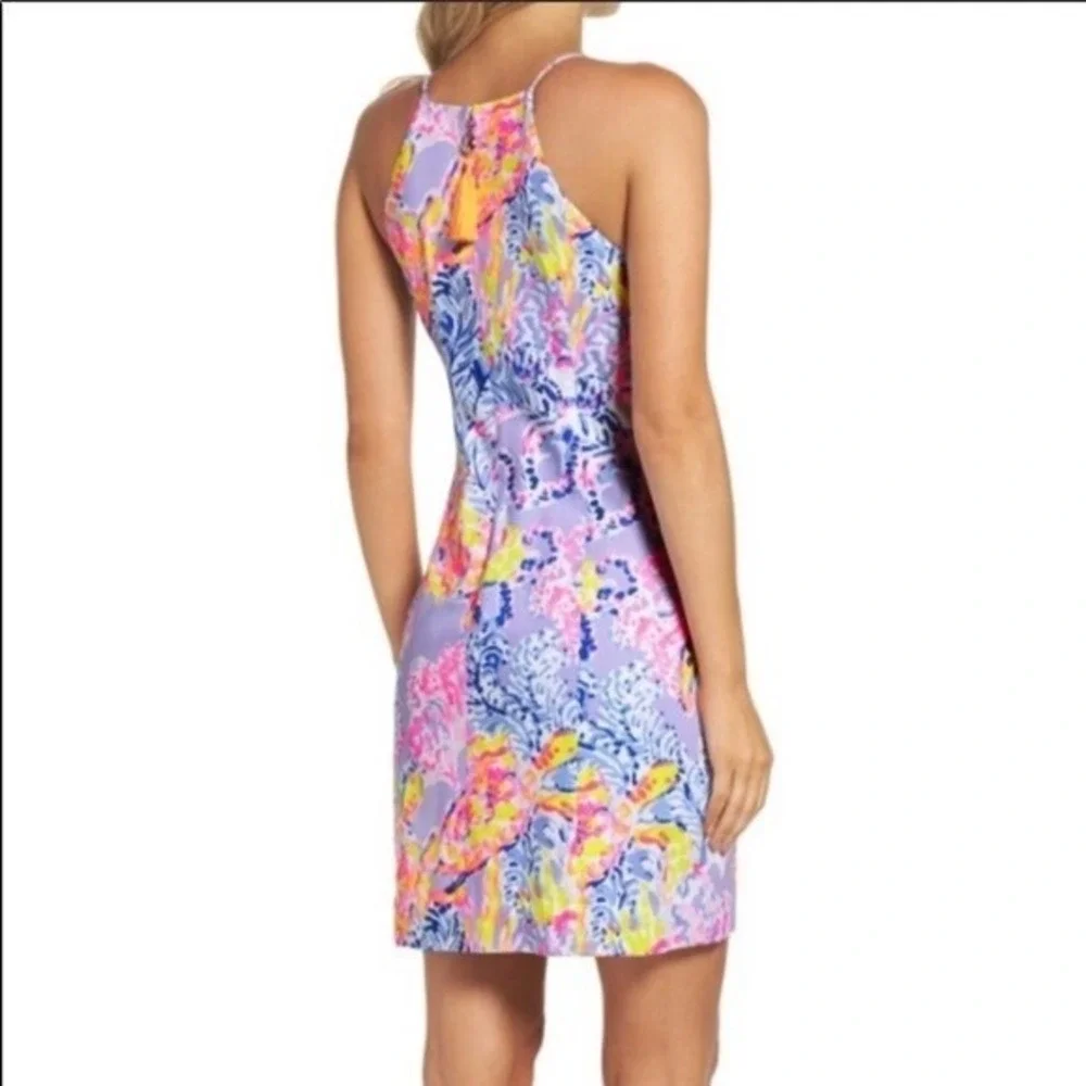 Lilly Pulitzer Pearl‎ Shift Dress Lilac Verbena So Snappy sz 0 Zipper Charm